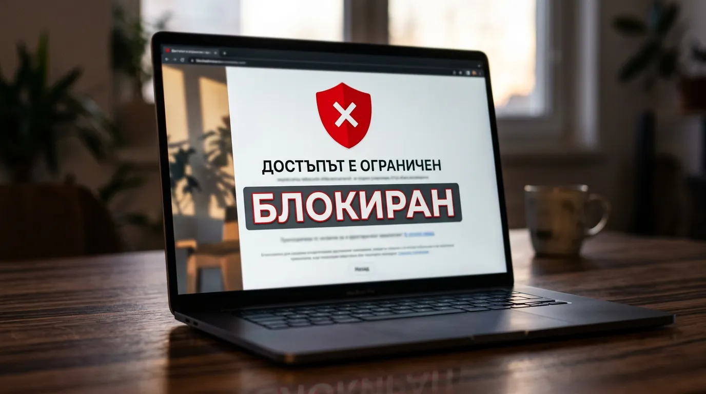 Блокиран от НАП нелегален хазартен сайт — визуализация на черния списък