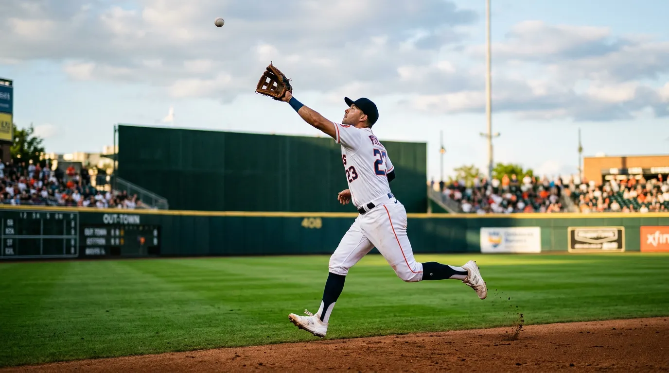 Outfielder проследява fly ball — основа на HR/FB rate в xFIP