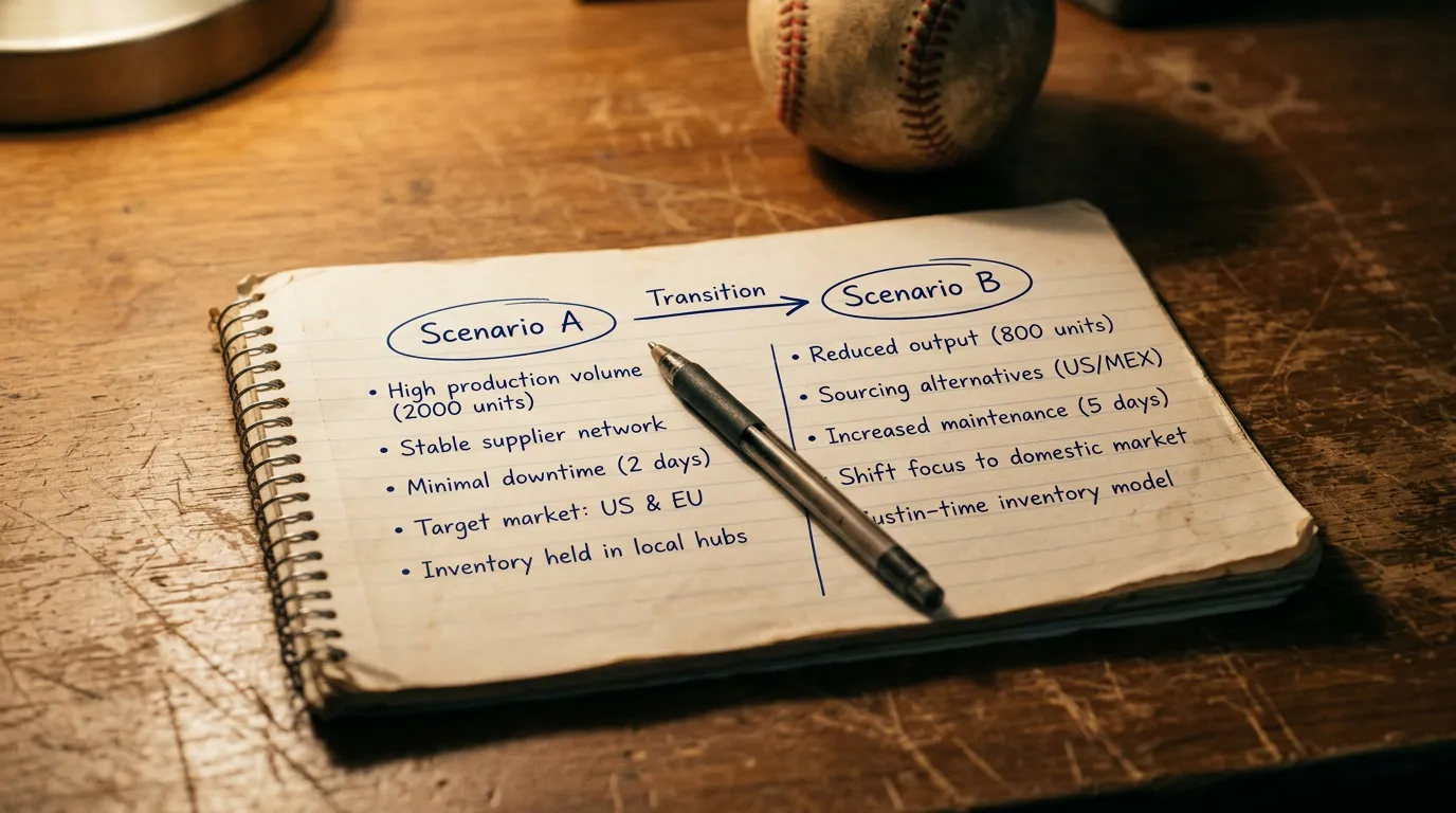 Ръкописна схема на две сценария за hedge при World Series futures — гарантирана печалба и при двата изхода