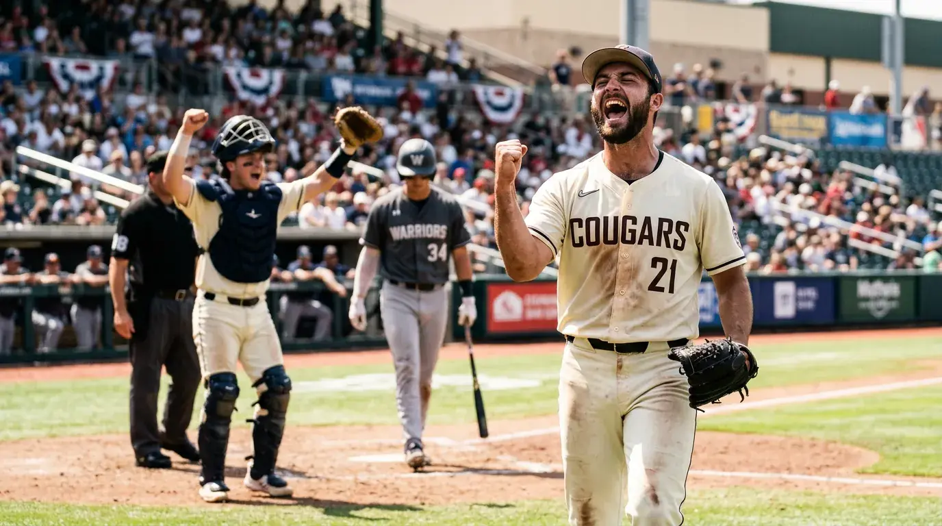 MLB питчър празнува страйкаут на хълма — централно събитие за питчърски props