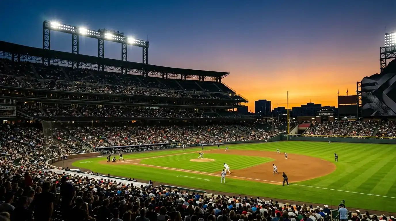 MLB стадион при вечерен мач със значително по-кратка продължителност
